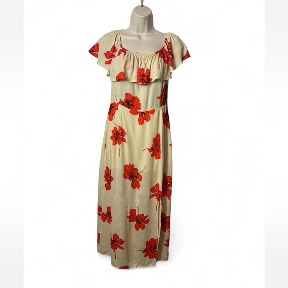 Tropical Floral Off Shoulder Maxi Dress‎ - Picture 1 of 16